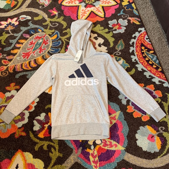 adidas Other - NWT Grey Adidas Men’s Small Logo Hoodie Pullover